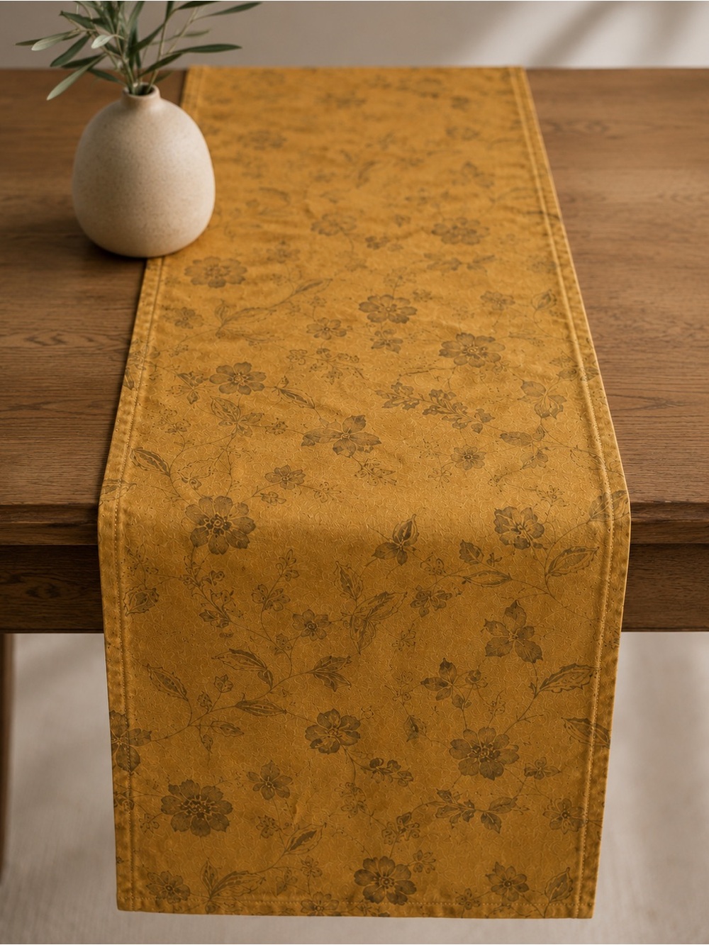 French Country Floral Table Runner 130x44 cm | Cottage Luxury Dining Decor
